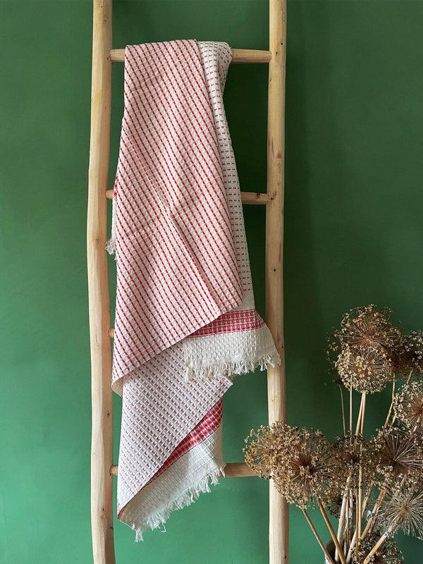 Bohemia Design Milos Check Hammam Towel Terracotta