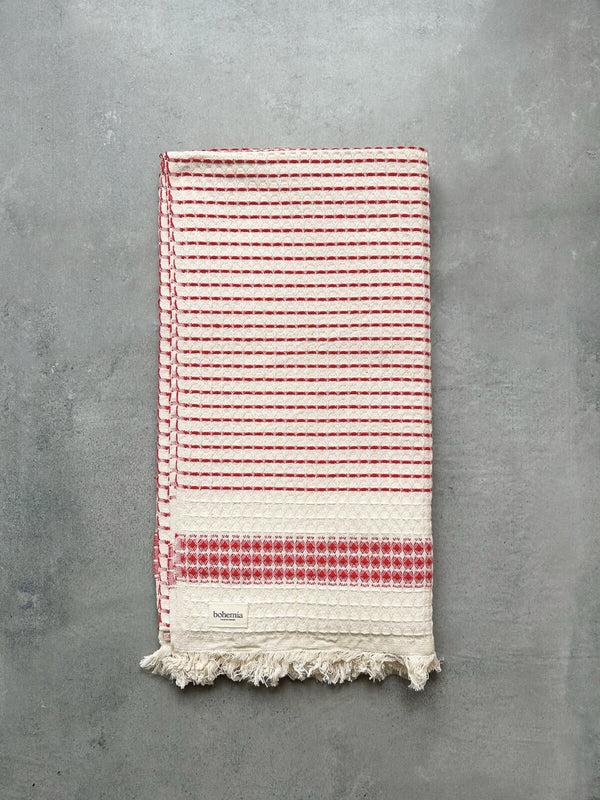 bohemia design Milos Check Hammam Towel Terracotta