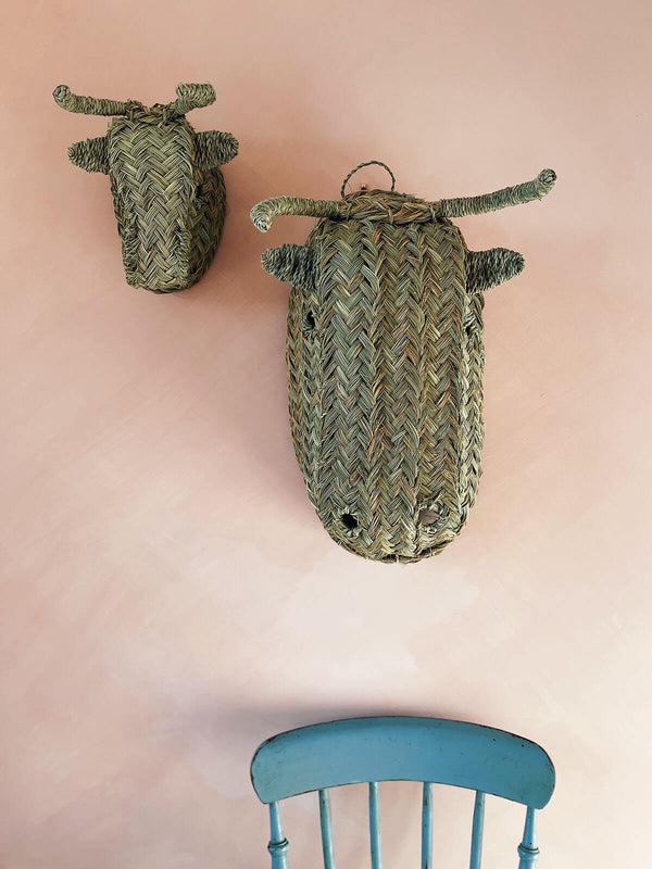 Bohemia Design Mini Woven Animal Head Buffalo