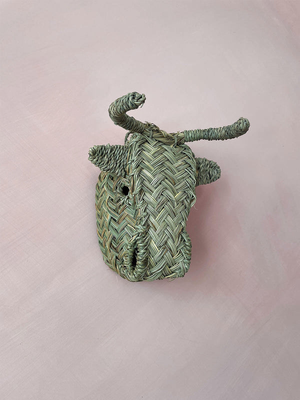 bohemia design Mini Woven Animal Head Buffalo