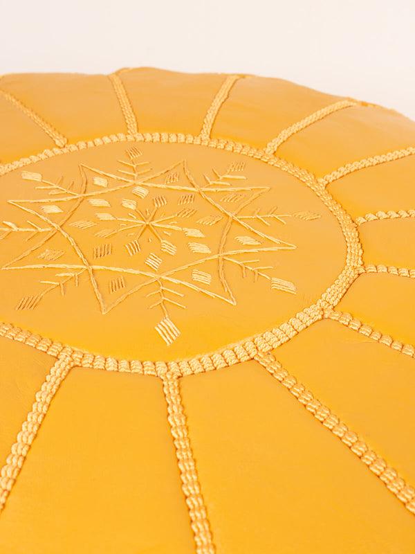 Bohemia Design Moroccan Leather Pouffe Mustard