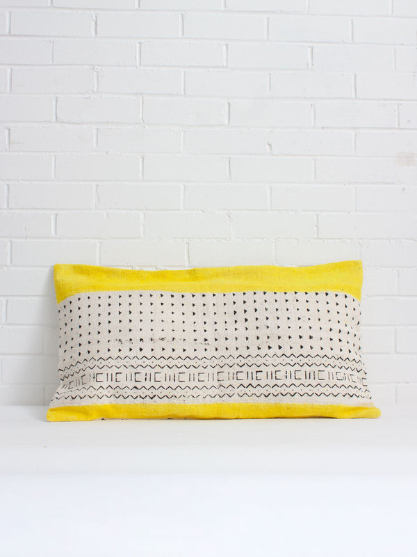 bohemia design Mudcloth Cushions Yellow Stripe
