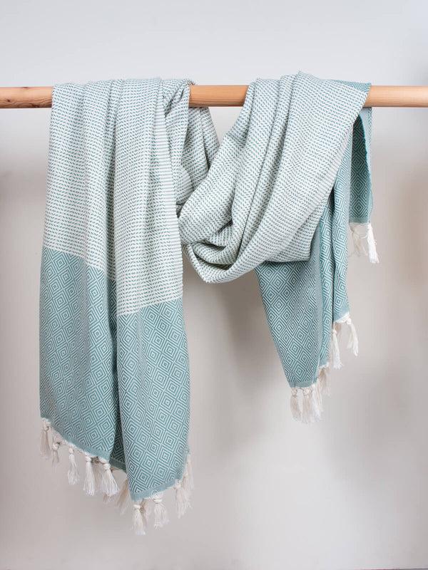 Bohemia Design Nordic Dot Hammam Towel Grey Green