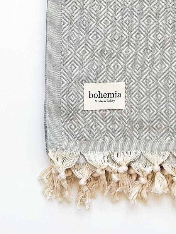 Bohemia Design Nordic Dot Hammam Towel Pearl Grey