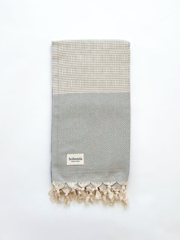 Bohemia Design Nordic Dot Hammam Towel Pearl Grey