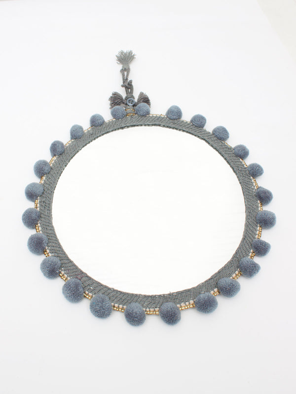 Bohemia Design Pom Pom Mirrors Grey