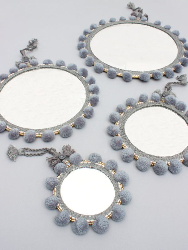bohemia design Pom Pom Mirrors Grey