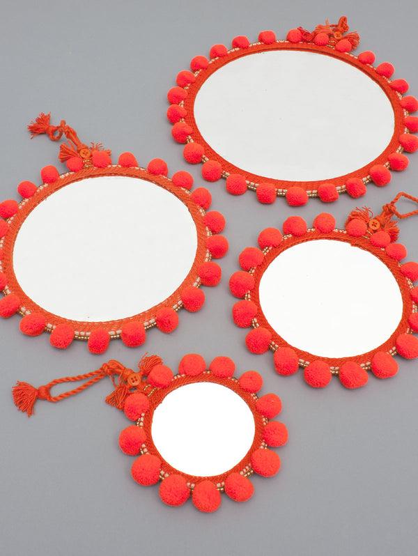 Bohemia Design Pom Pom Mirrors Orange
