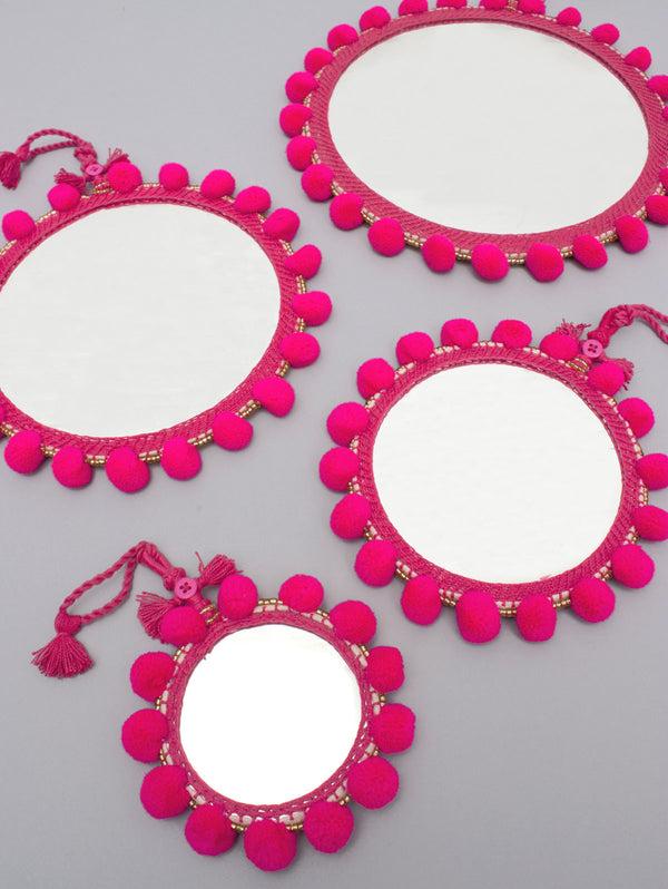 bohemia design Pom Pom Mirrors Pink