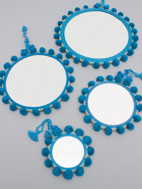 bohemia design Pom Pom Mirrors Teal