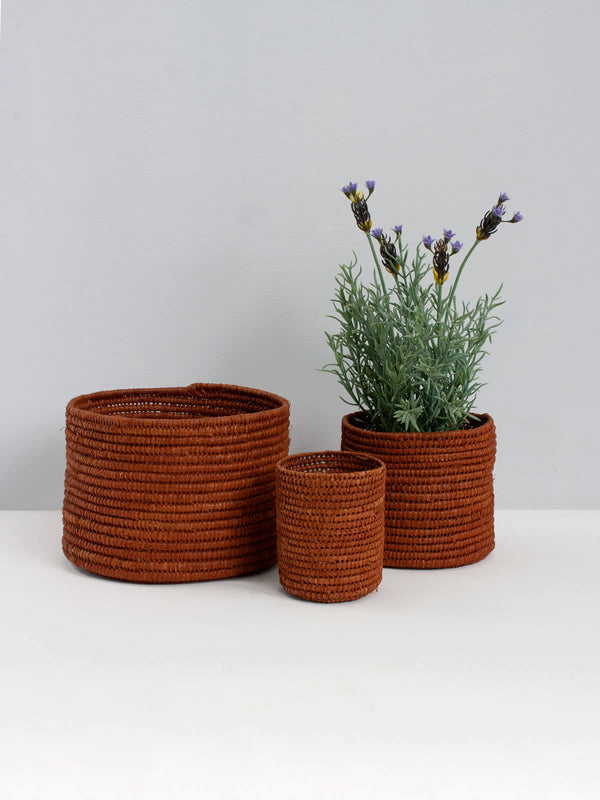 bohemia design Raffia Storage Pots Tobacco