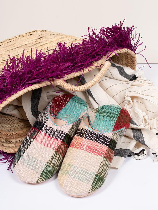 Bohemia Design Raffia Tassel Basket Violet