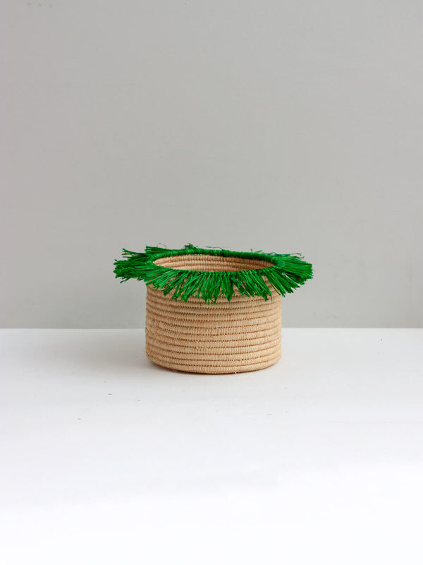 Bohemia Design Raffia Tassel Storage Pots Green