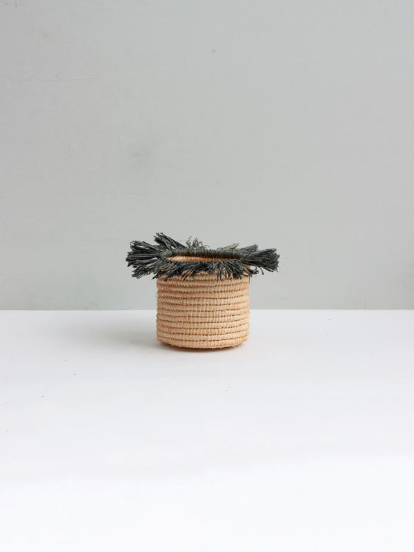 Bohemia Design Raffia Tassel Storage Pots Grey