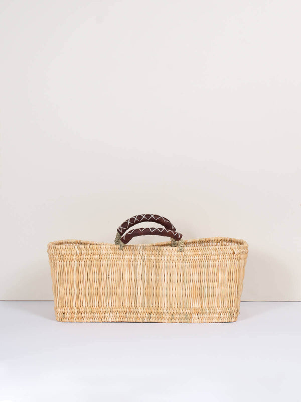 Bohemia Design Reed Basket With Leather Handles