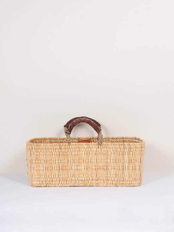 bohemia design Reed Basket with Leather Handles