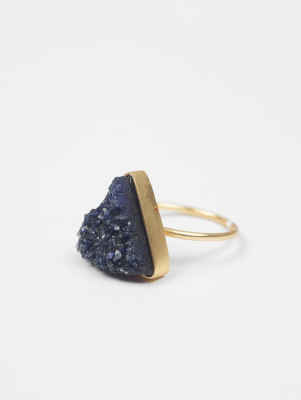 Bohemia Design Triangle Druzy Ring Indigo