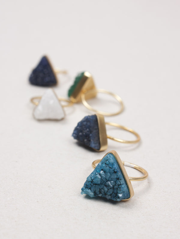 bohemia design Triangle Druzy Ring Indigo