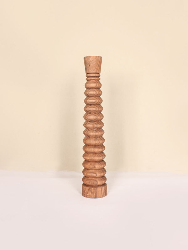 Bohemia Design Walnut Wood Candle Holders Ripple