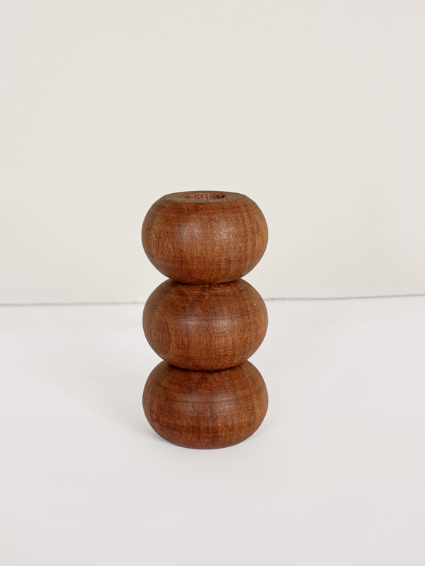 Bohemia Design Walnut Wood Candlestick Ball