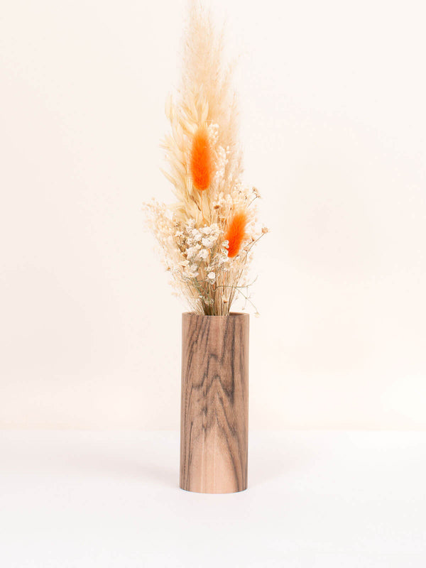 Bohemia Design Walnut Wood Dried Flower Vase