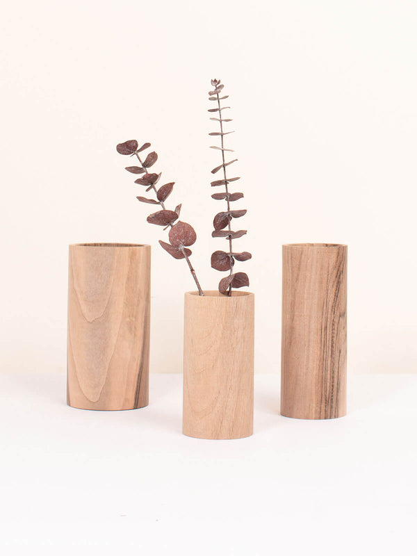 bohemia design Walnut Wood Dried Flower Vase