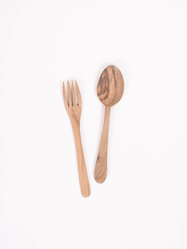 Bohemia Design Walnut Wood Fork And Spoon Set