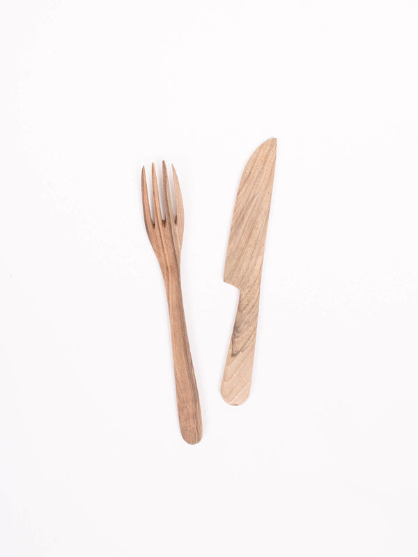 Bohemia Design Walnut Wood Knife And Fork Set