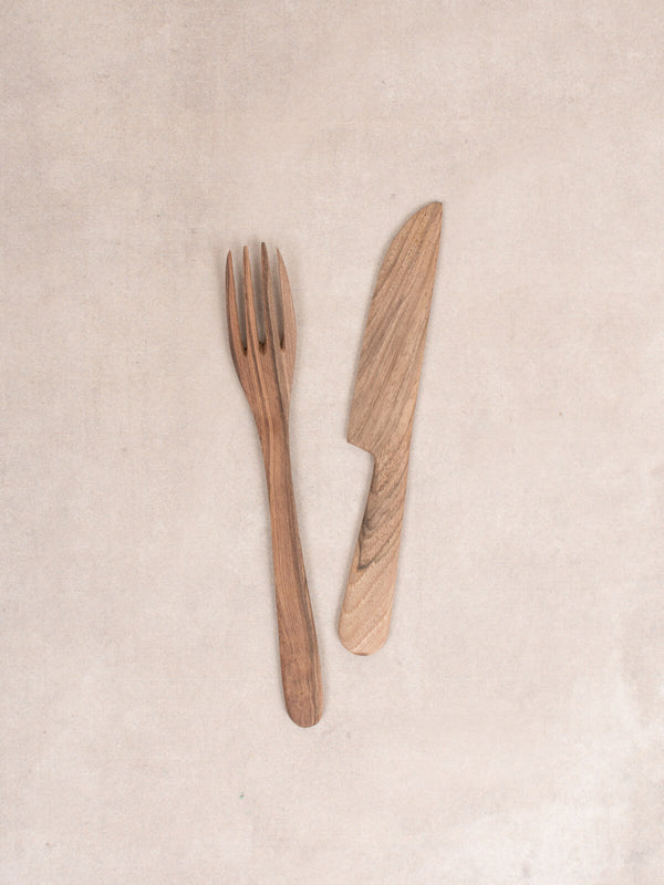 bohemia design Walnut Wood Knife and Fork Set