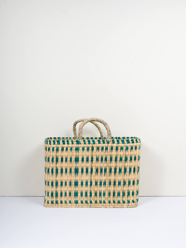 Bohemia Design Woven Reed Basket Green