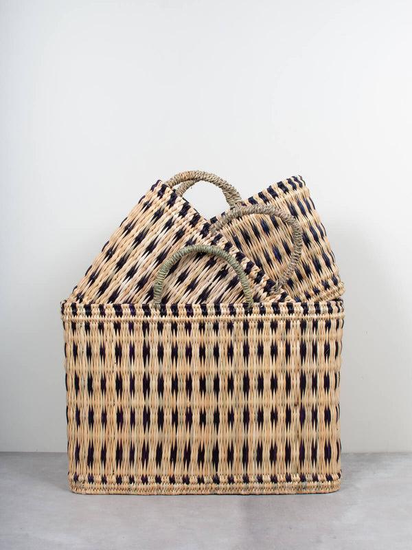 bohemia design Woven Reed Basket Indigo