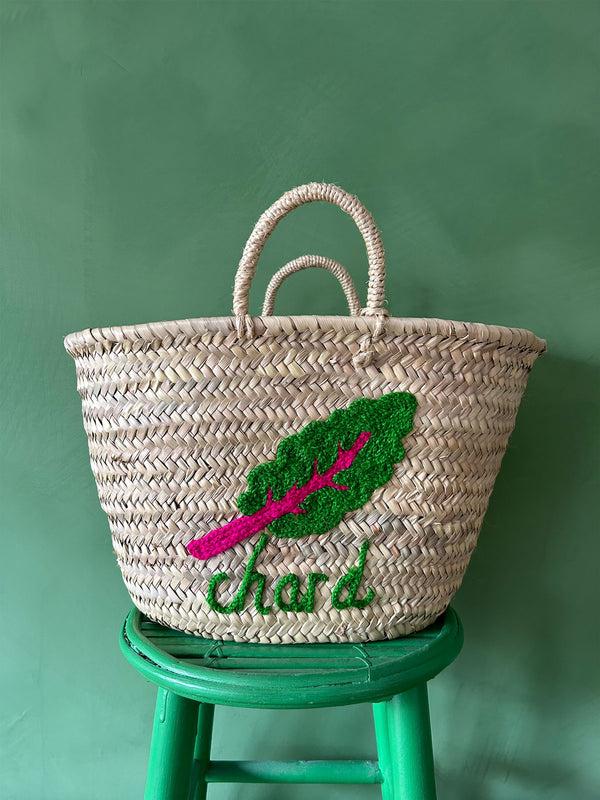 Bohemia Design Hand Embroidered Market Basket Chard