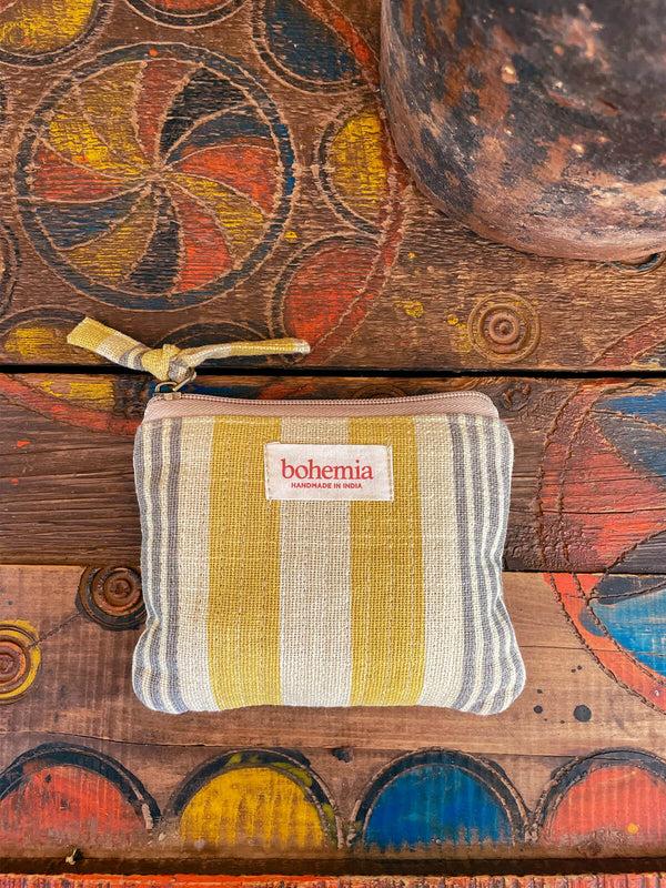 Bohemia Design Jaipur Stripe Coin Purse India Yellow