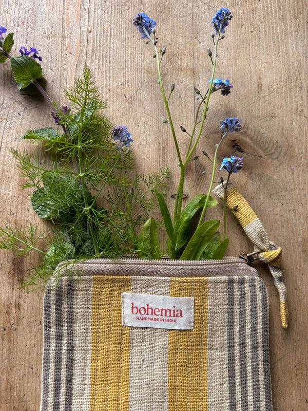 Bohemia Design Jaipur Stripe Coin Purse India Yellow