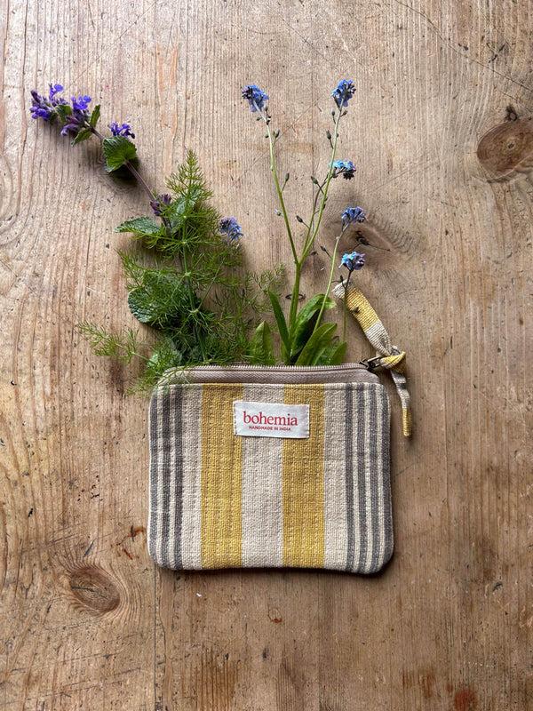 bohemia design Jaipur Stripe Coin Purse India Yellow