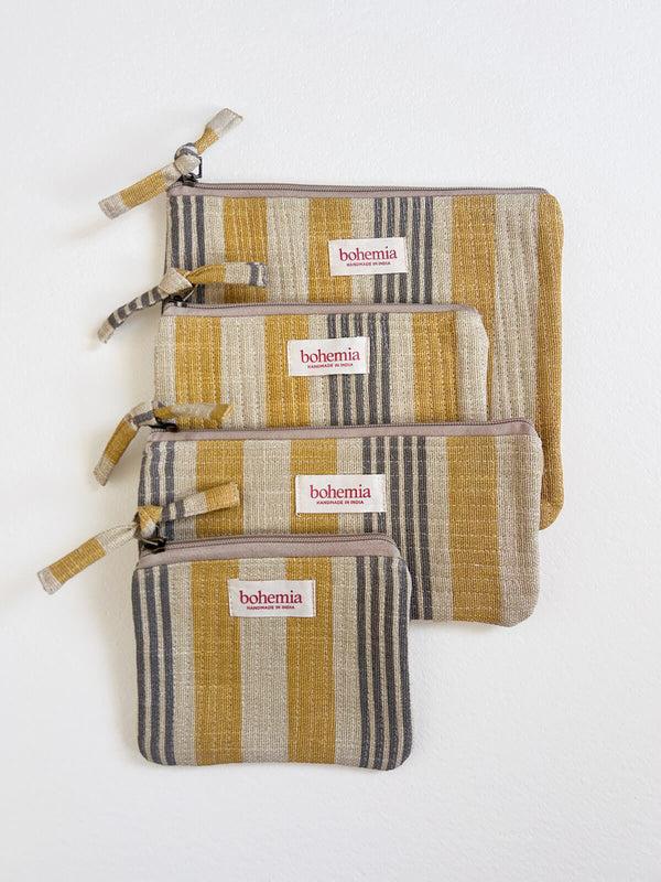 Bohemia Design Jaipur Stripe Large Pouch India Yellow