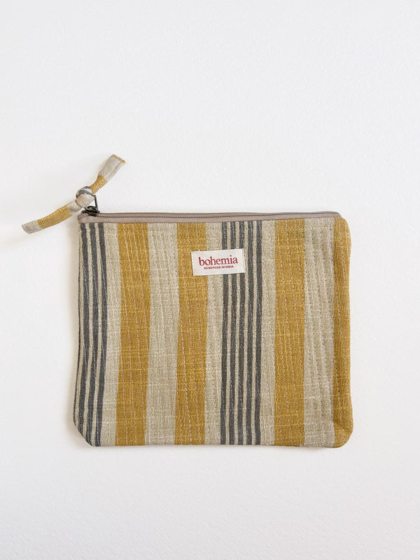 Bohemia Design Jaipur Stripe Large Pouch India Yellow