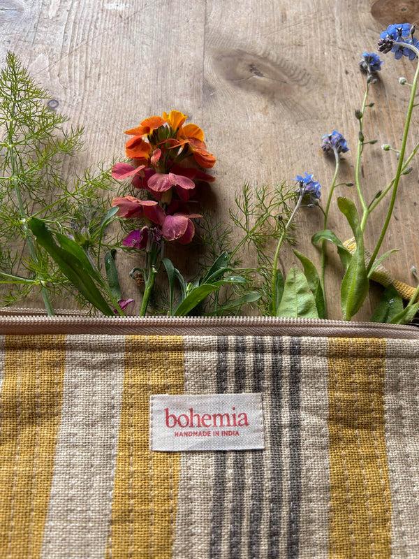 Bohemia Design Jaipur Stripe Large Pouch India Yellow