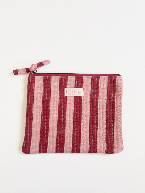 Bohemia Design Jaipur Stripe Large Pouch Pomegranate