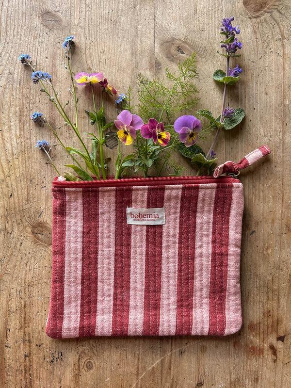 bohemia design Jaipur Stripe Large Pouch Pomegranate
