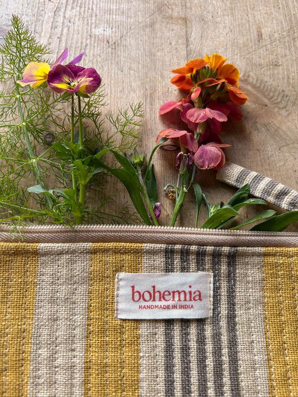 Bohemia Design Jaipur Stripe Medium Pouch India Yellow