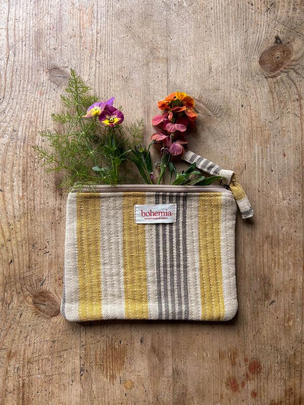 bohemia design Jaipur Stripe Medium Pouch India Yellow