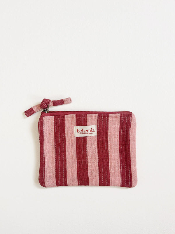 Bohemia Design Jaipur Stripe Medium Pouch Pomegranate