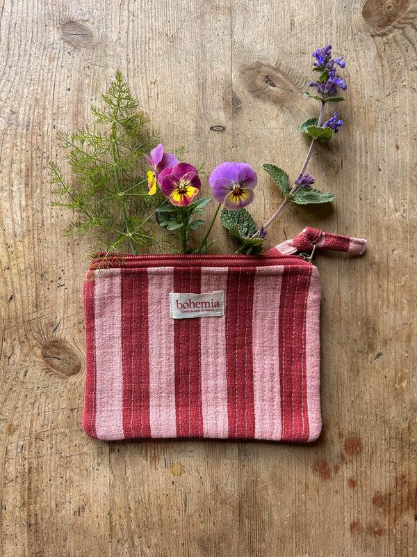 bohemia design Jaipur Stripe Medium Pouch Pomegranate
