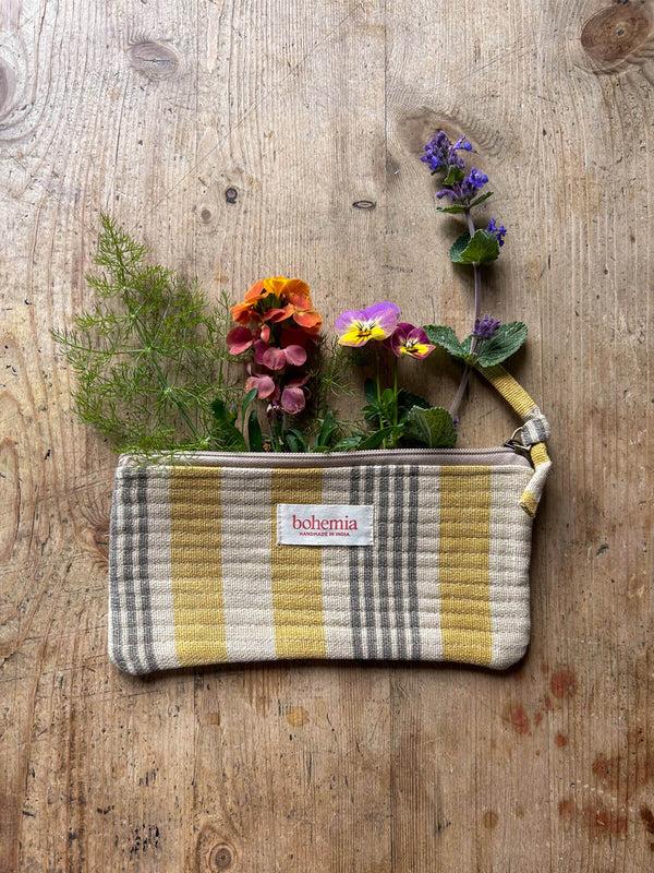 bohemia design Jaipur Stripe Pencil Case India Yellow
