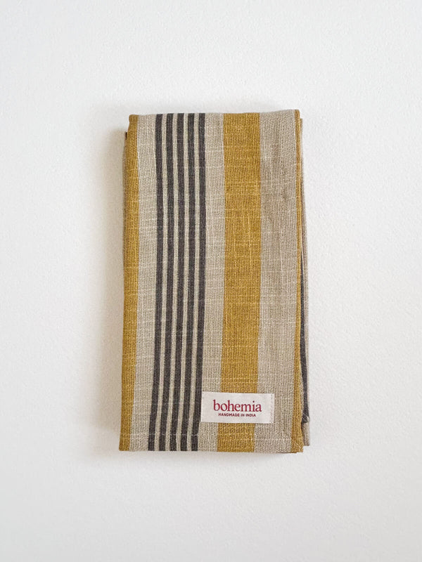 bohemia design Jaipur Stripe Tea Towel India Yellow
