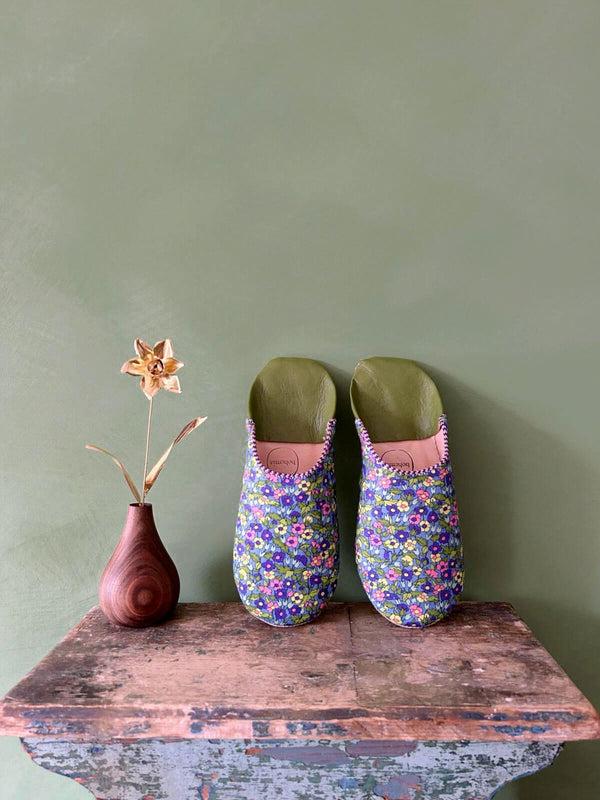 Bohemia Design Liberty Print Babouche Slippers Piccadilly Poppy