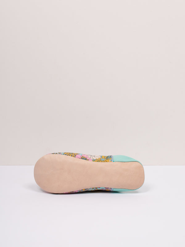 Bohemia Design Margot Floral Babouche Slippers Duck Egg