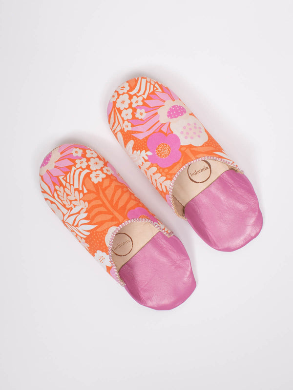 Bohemia Design Margot Floral Babouche Slippers Fuchsia