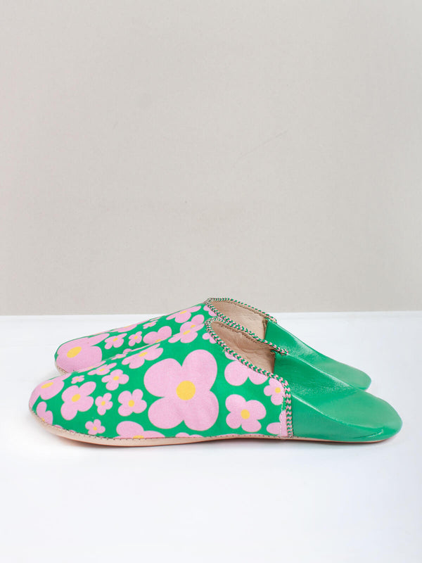 Bohemia Design Margot Floral Babouche Slippers Green